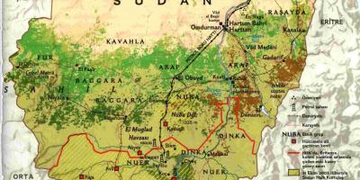 Mapa de Sudan geografia