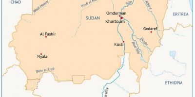 Mapa de Sudan riu